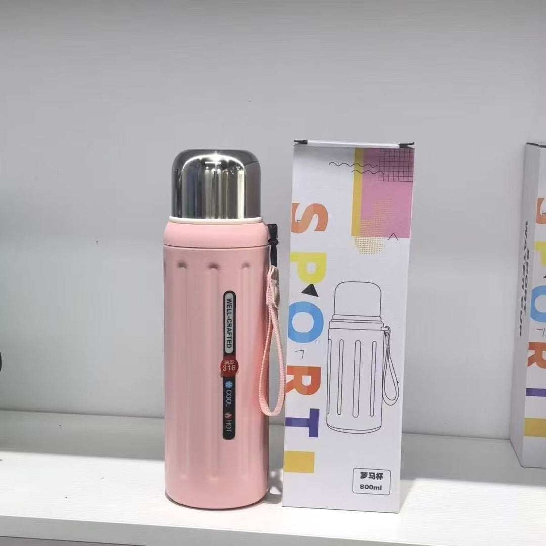 Unisex Thermal Insulated Bottle with Practical Carrying Handle Bowlift