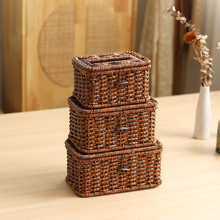 Handcrafted Wicker Storage Box Bowlift