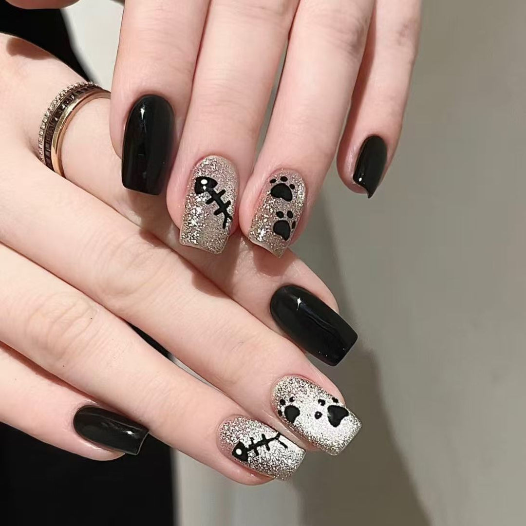Decorative Character-Themed Press-On Nails with 3D Elements Bowlift