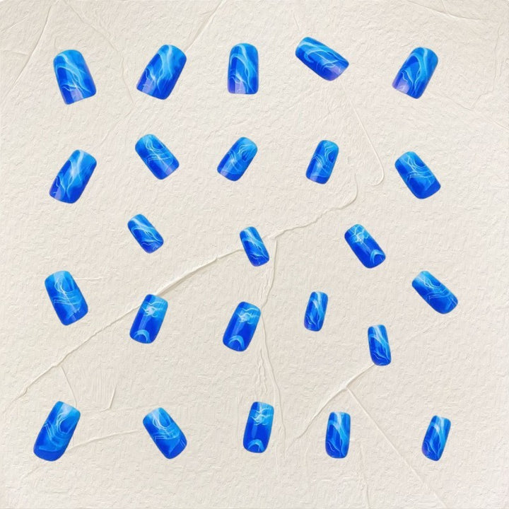 Artificial nails with modern wave pattern Bowlift