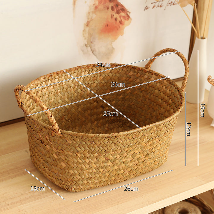 Artisan Woven Storage Basket with Handles Bowlift