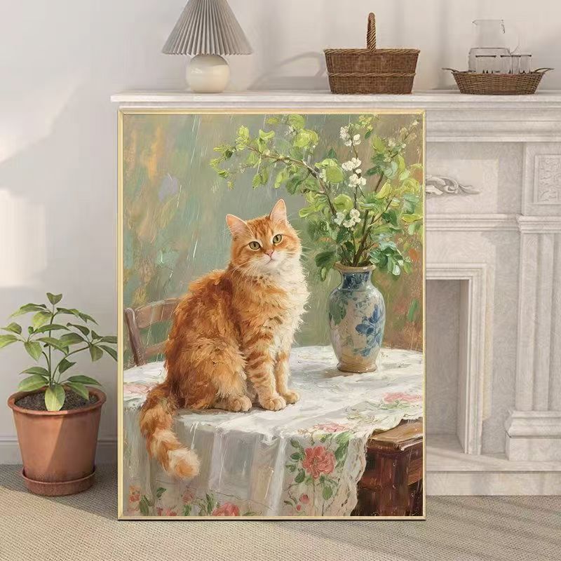 Cat-Themed Nature Wall Art Print Bowlift