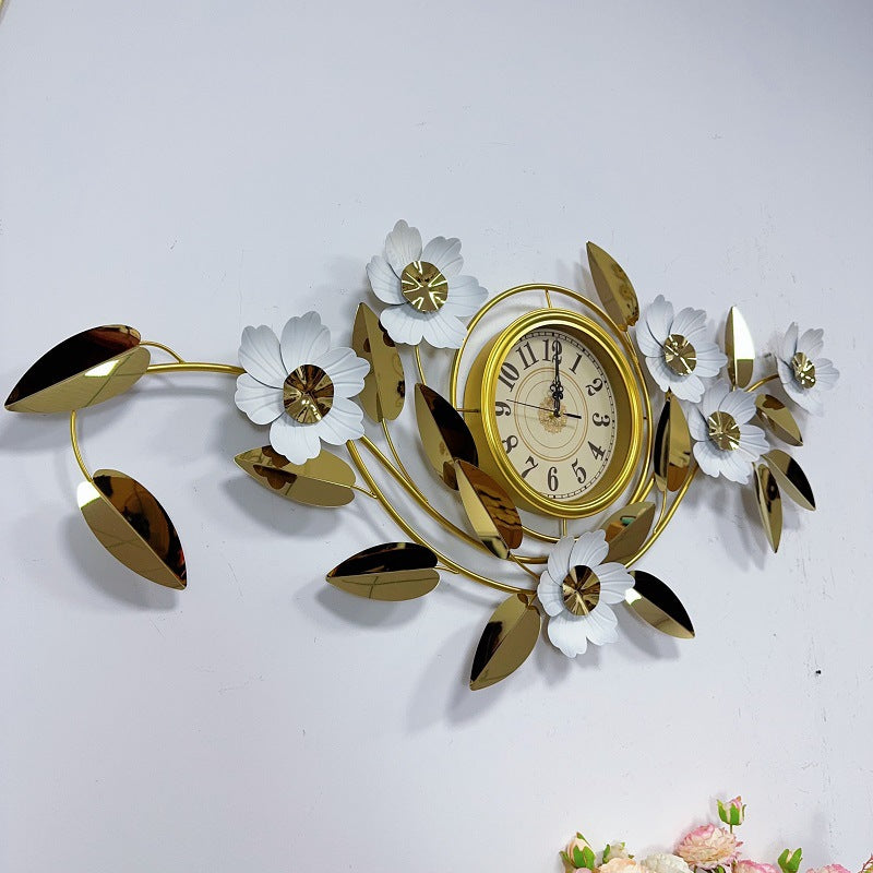 Floral Wall Clock Art Decor Bowlift