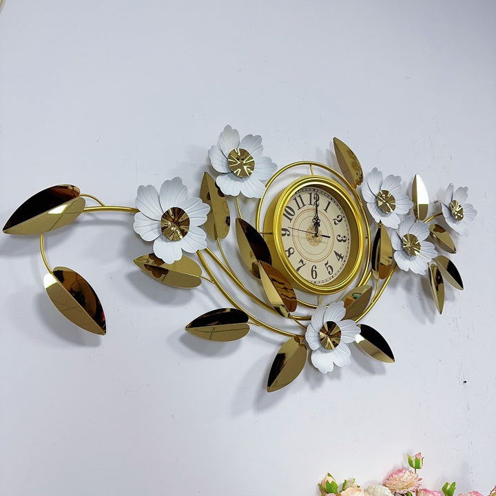Floral Wall Clock Art Decor Bowlift