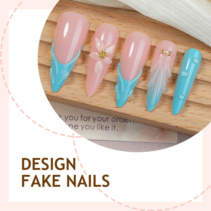 Creative nail art set with blooming accents and elegant designs Bowlift