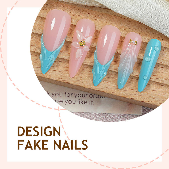 Creative nail art set with blooming accents and elegant designs Bowlift