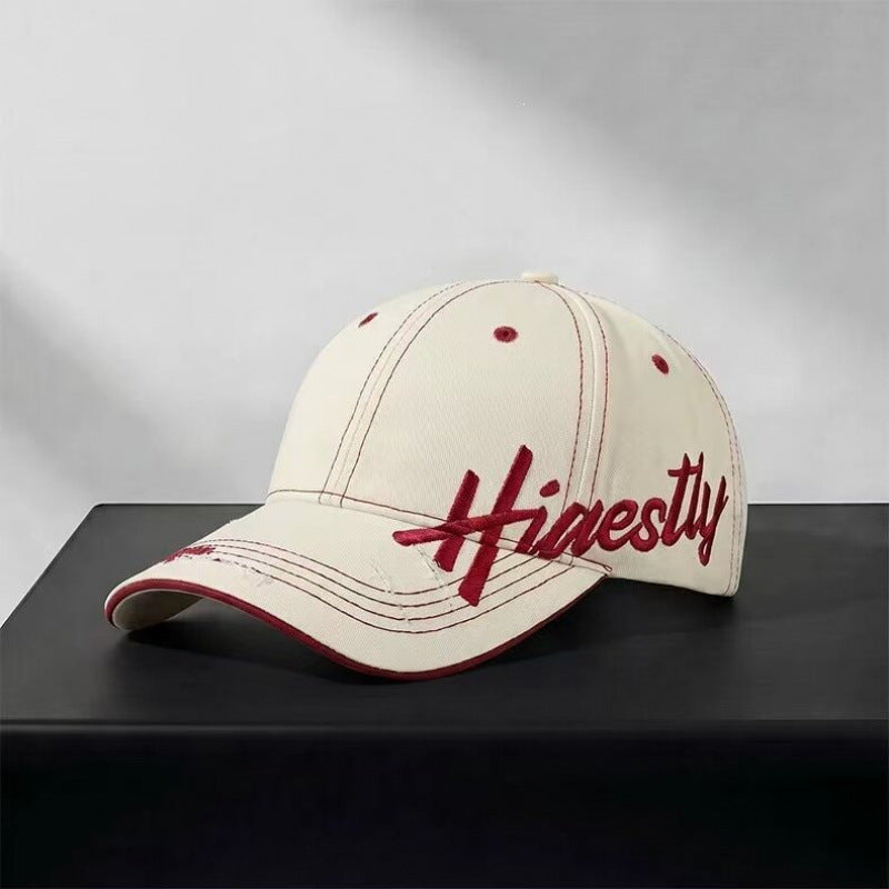 Women's Distressed Casual Graphic Baseball Cap Bowlift