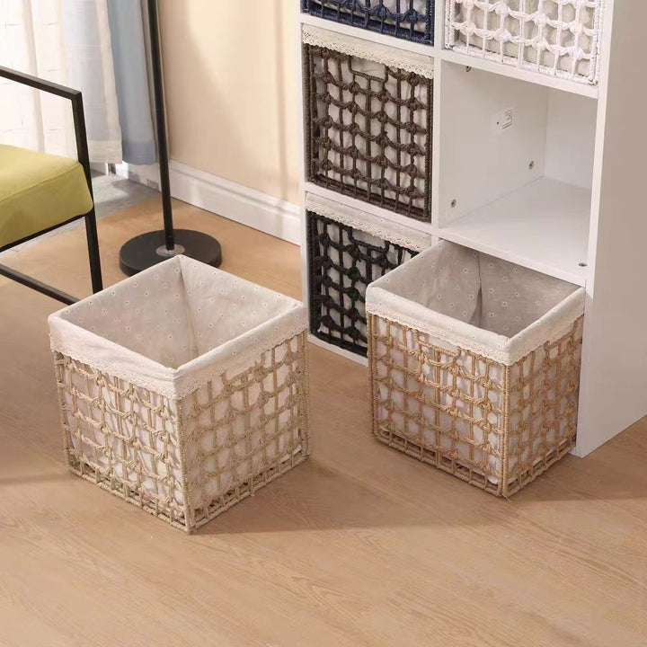 Rectangular Natural Fiber Storage Basket Bowlift