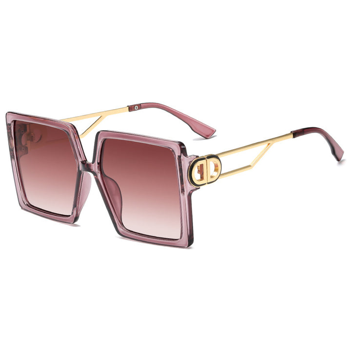 Women's oversized square sunglasses with elegant metal frame and polarizing lenses Bowlift