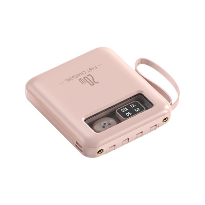 Portable power bank with integrated LED display and multifunctional charging ports Bowlift