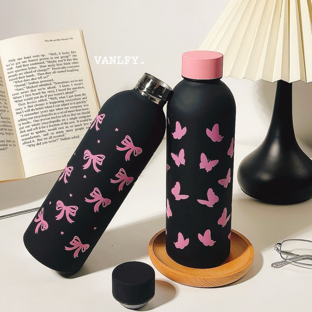Women's Insulated Drinking Bottle with Creative Bow Motif Bowlift