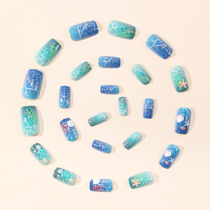 Ocean-Inspired Acrylic Nail Art Set Bowlift
