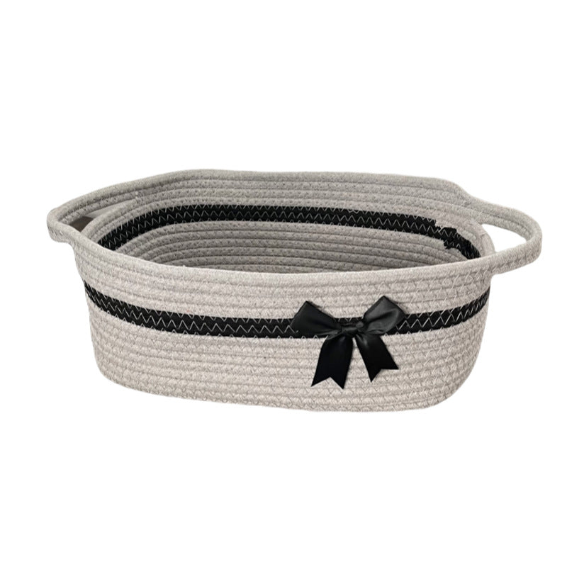 Women's decorative storage basket with bow accent Bowlift