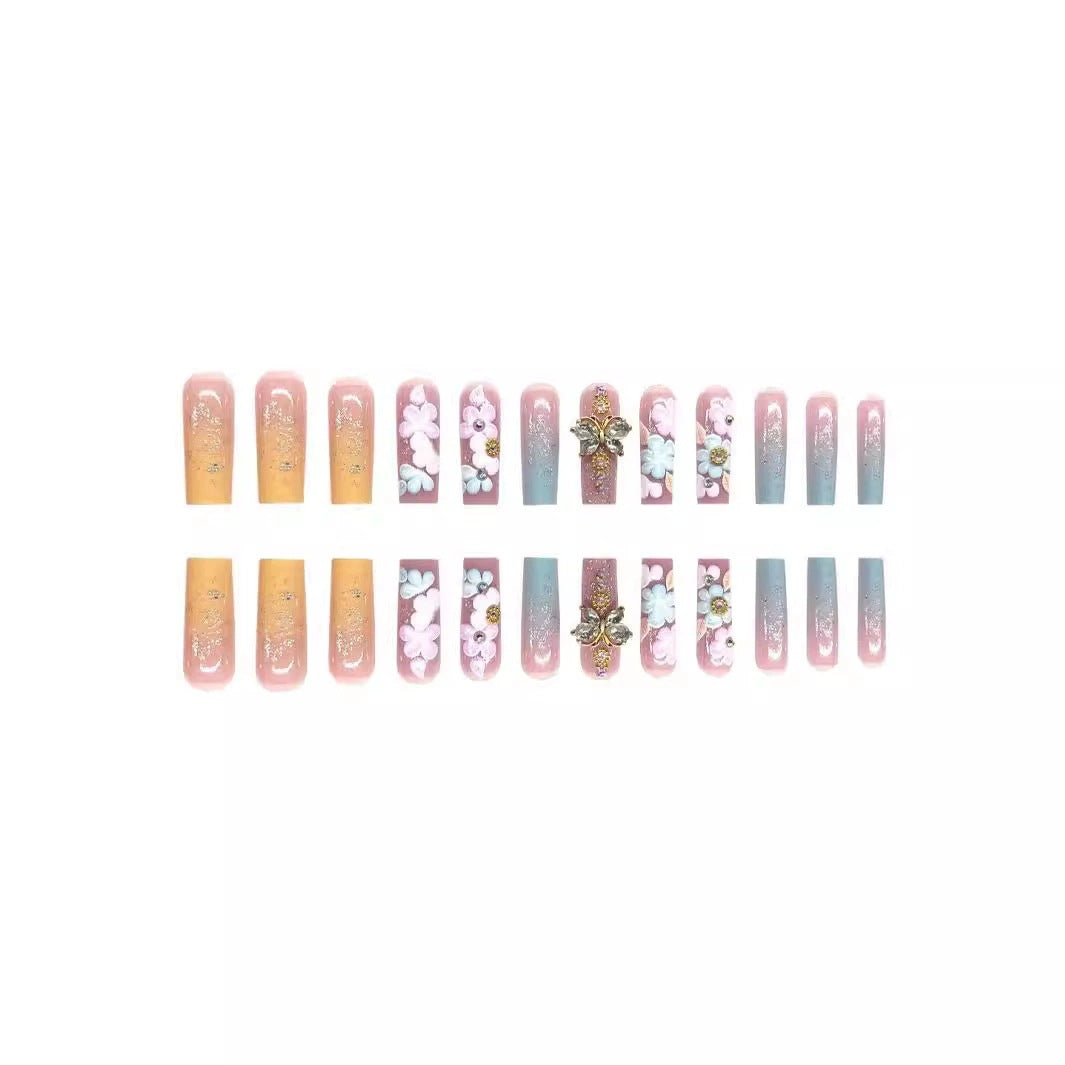 Floral 3D Press-On Nail and Toe Set Bowlift