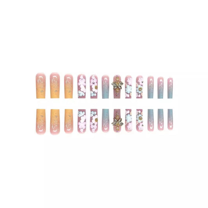 Floral 3D Press-On Nail and Toe Set Bowlift