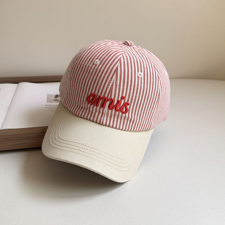 Women's Striped Cotton Baseball Cap Bowlift