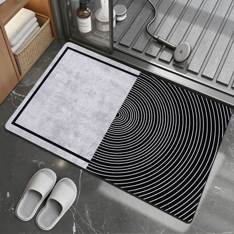 Contemporary Geometric Bath Rug Bowlift