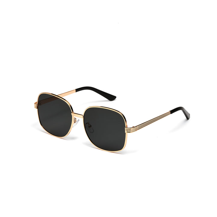 Ladies fashionable angular sunglasses with luxurious golden frame Bowlift