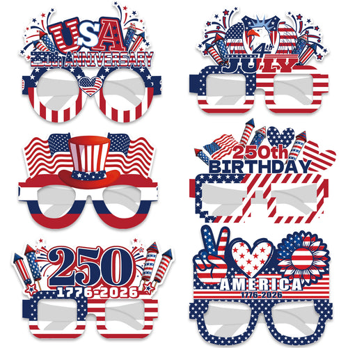 Unisex nan extravagant party glasses made of sturdy cardboard with alternating party motifs Bowlift