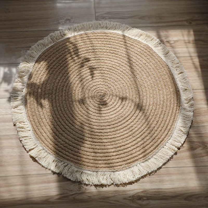 Round Jute Rug with Fringes Bowlift