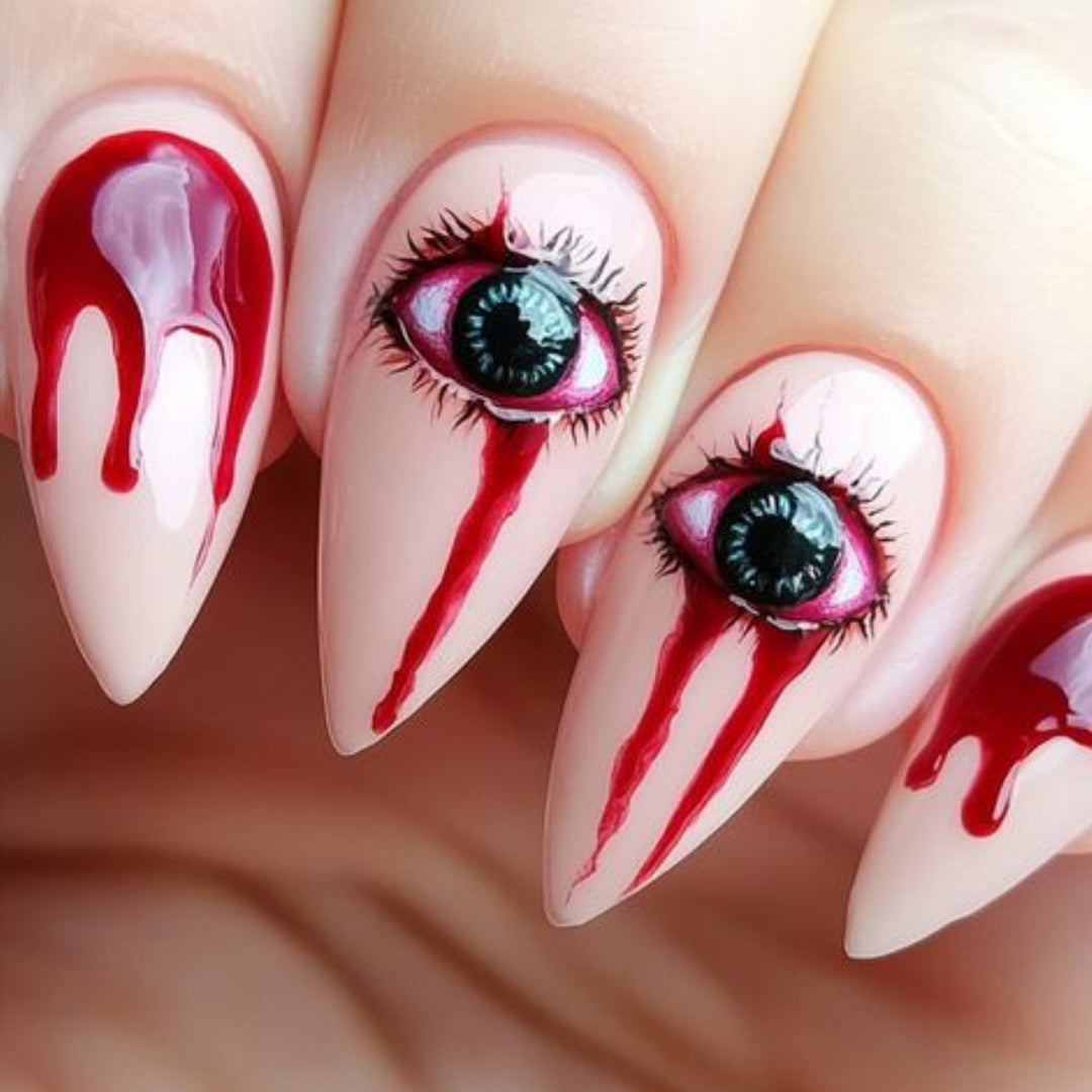 Horror Eye-Inspired Stiletto Nail Art Extensions Bowlift