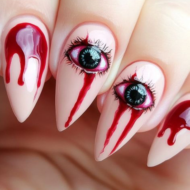 Horror Eye-Inspired Stiletto Nail Art Extensions Bowlift