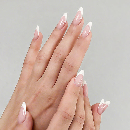 Premium French Tip Press-On Nails Bowlift