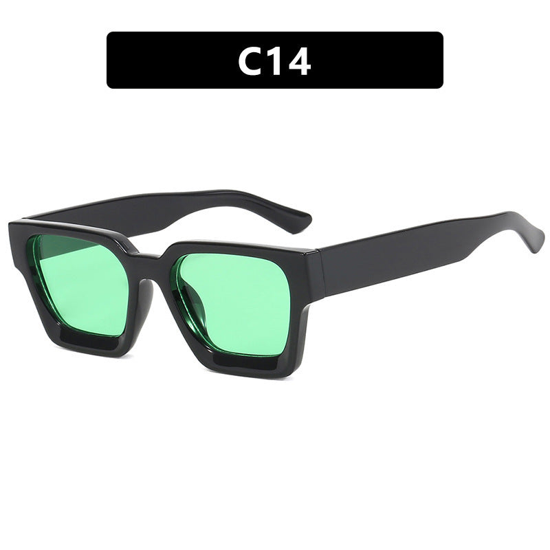 Ladies fashionable square sunglasses with yellow lenses Bowlift