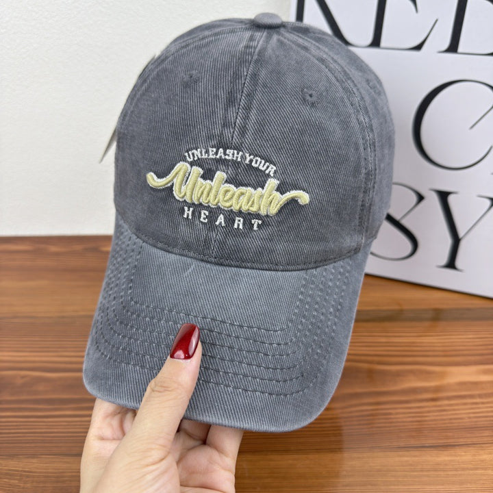 Women's Embroidered Heart Graphic Baseball Cap Bowlift