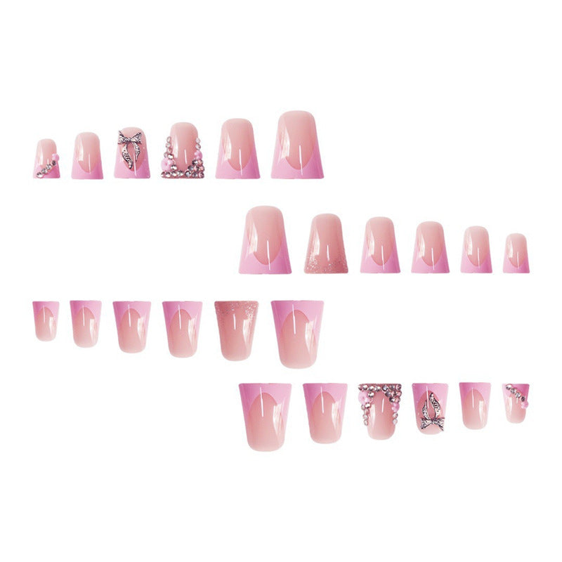 Decorative 3D Floral Acrylic Press-On Nails Bowlift