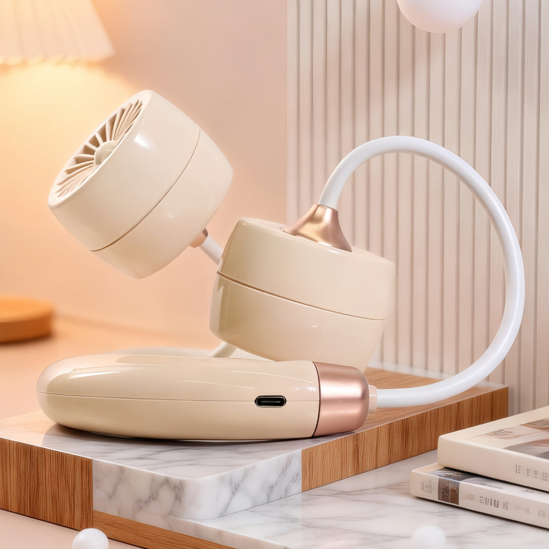 Portable Neck Fan with Flexible Design and USB Connection Bowlift