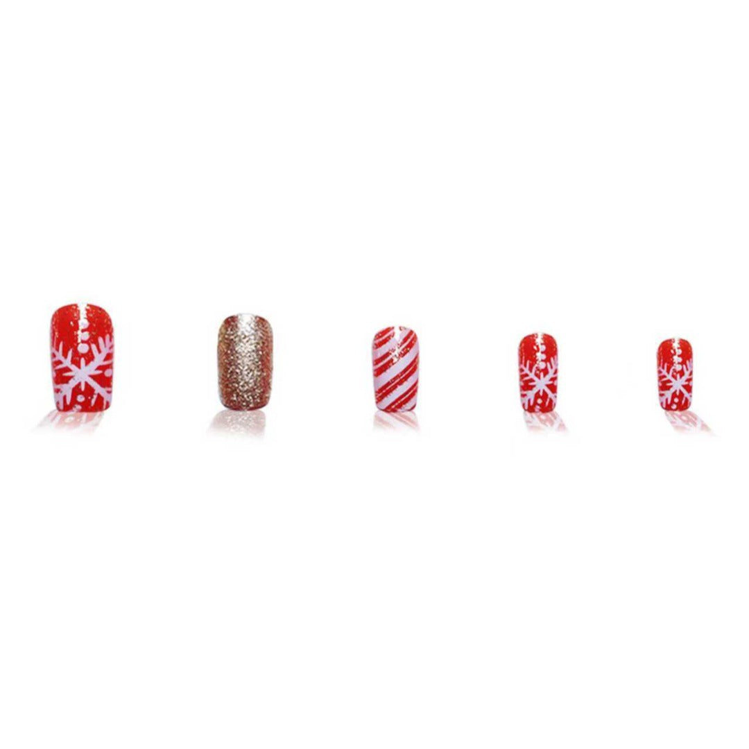 Festive Themed Press-On Nail Art Set Bowlift