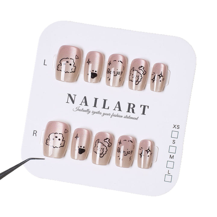 Creative Cartoon-Themed Press-On Nail Set Bowlift