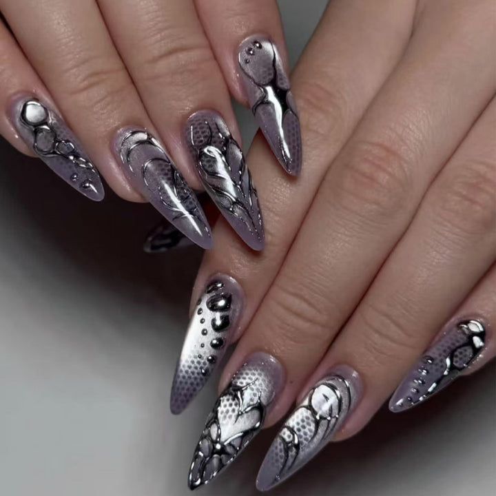 Artful Nail Tips with Modern Design Bowlift