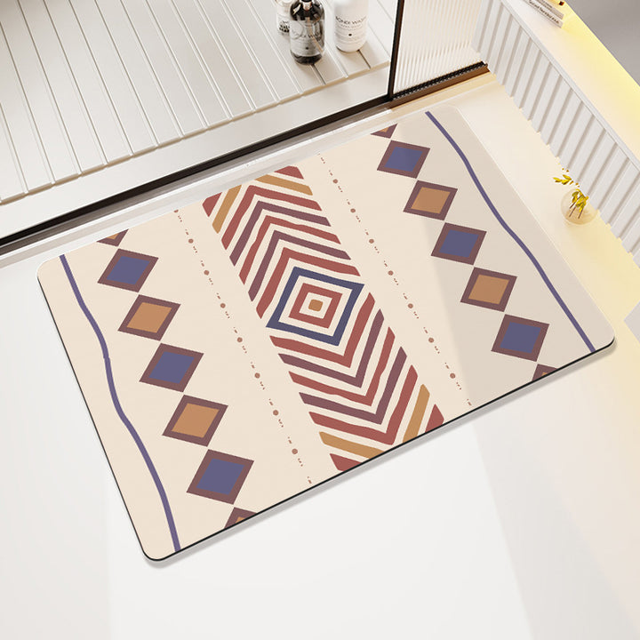 Abstract Patterned Area Rug Bowlift