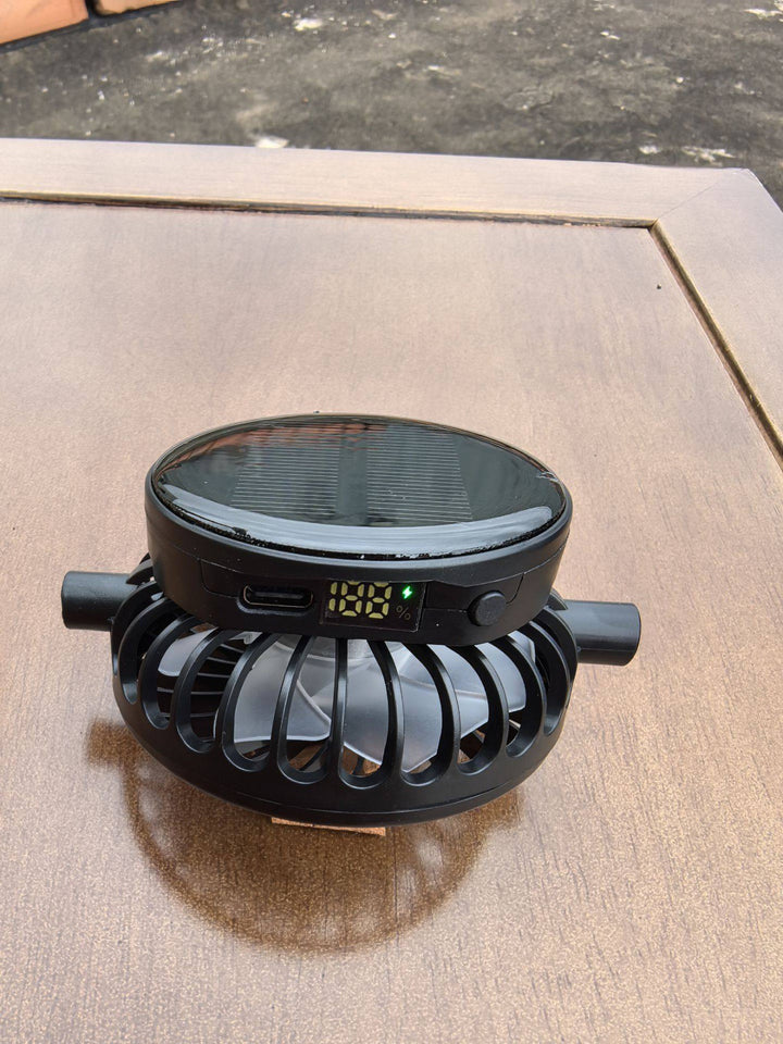 Portable solar-powered USB-C fan with digital battery indicator Bowlift