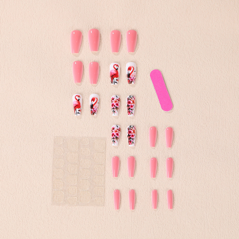 Nail Art Set with colorful flamingo and flower patterns Bowlift