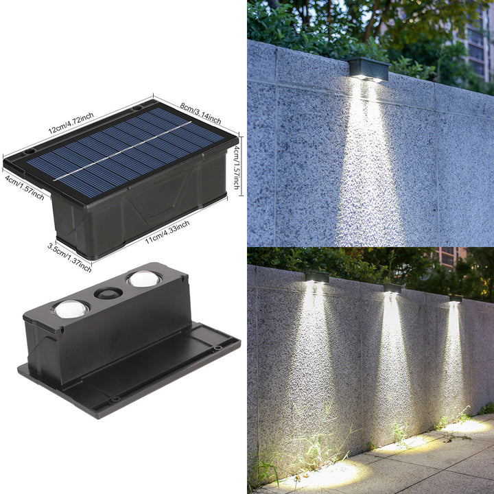 Outdoor Solar RGB Wall-Mounted Accent Lights With Dual-Beam Waterproof Design Bowlift
