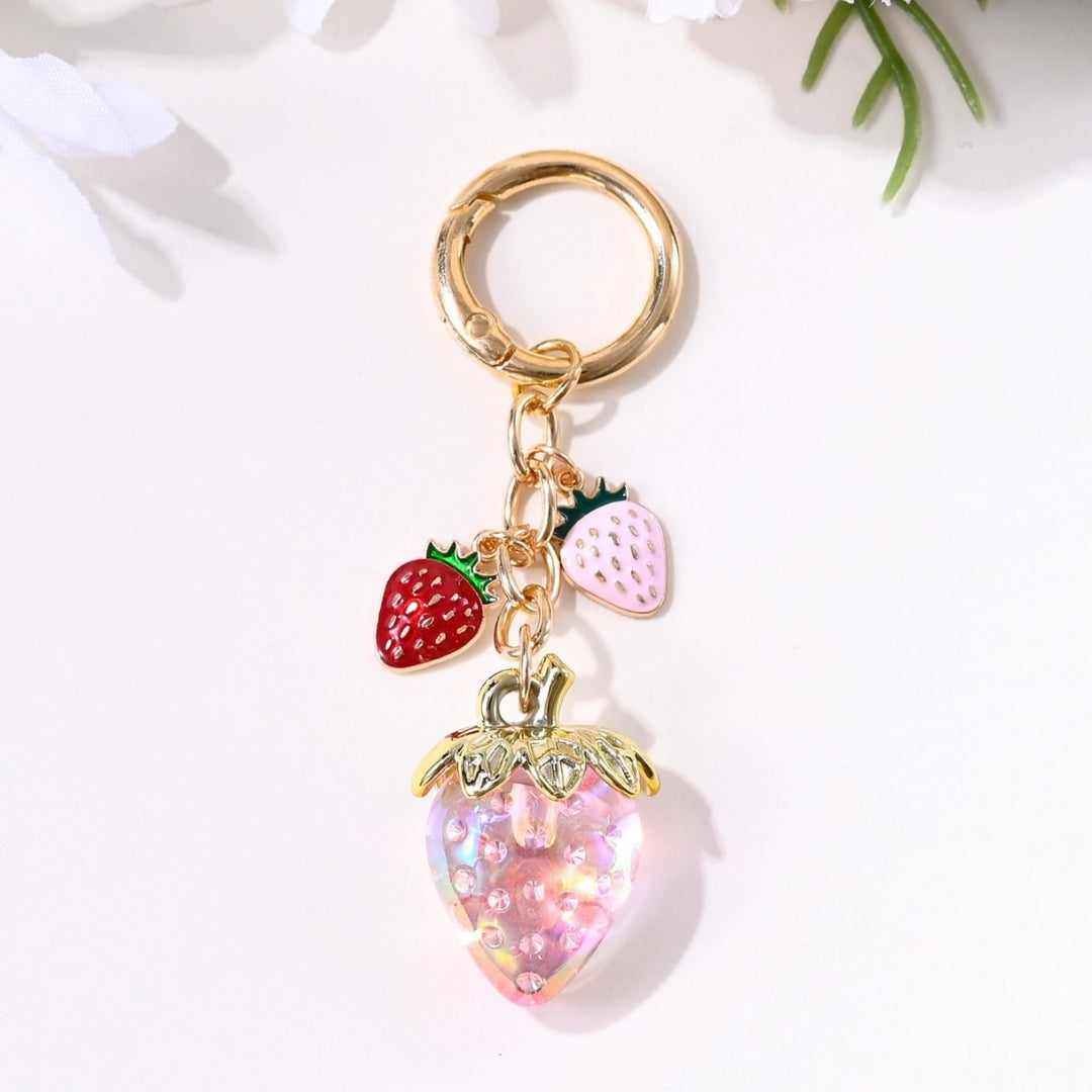 Keychain with Fruity Strawberry Design Bowlift