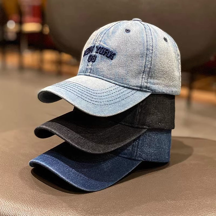 Women's Vintage-Inspired Denim Baseball Cap Bowlift