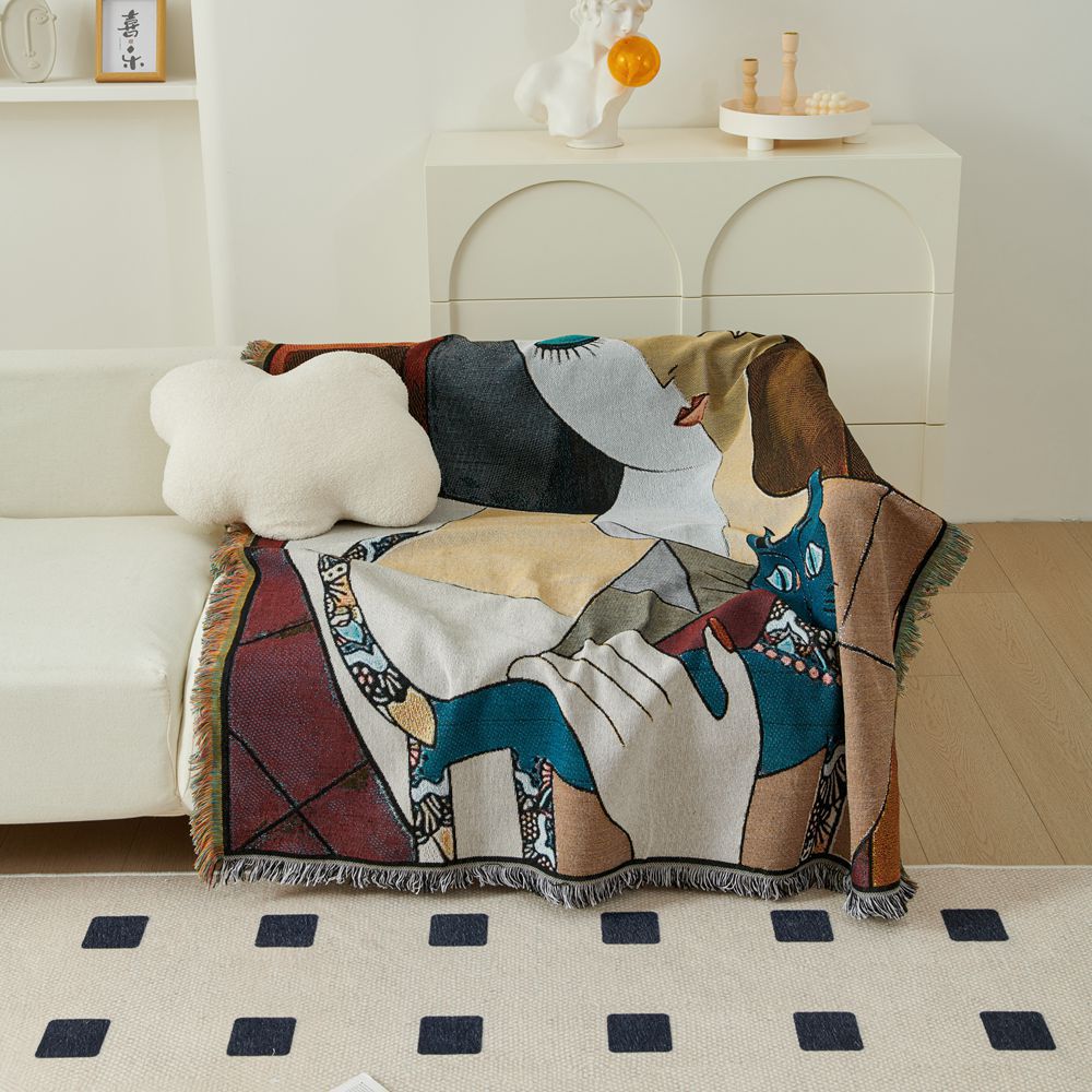 Artistic Woven Tapestry Blanket