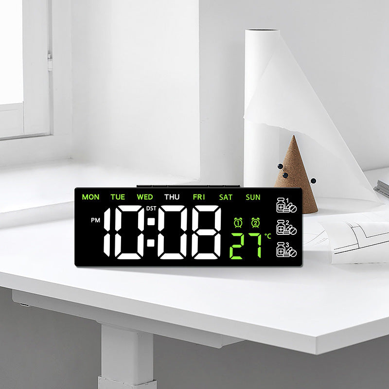 Digital LED desk clock with temperature and day of the week display Bowlift