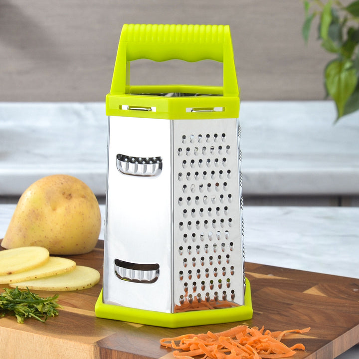Multifunctional Stainless Steel Kitchen Grater with Non-Slip Handle Bowlift