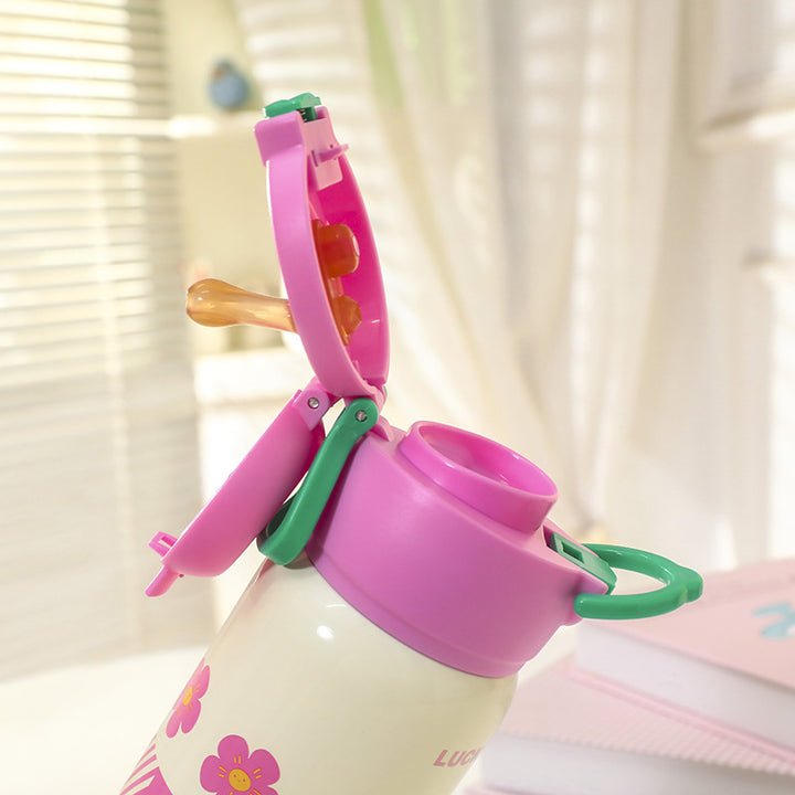 Unisex Insulated Drinking Bottle with Cute Animal Design Bowlift