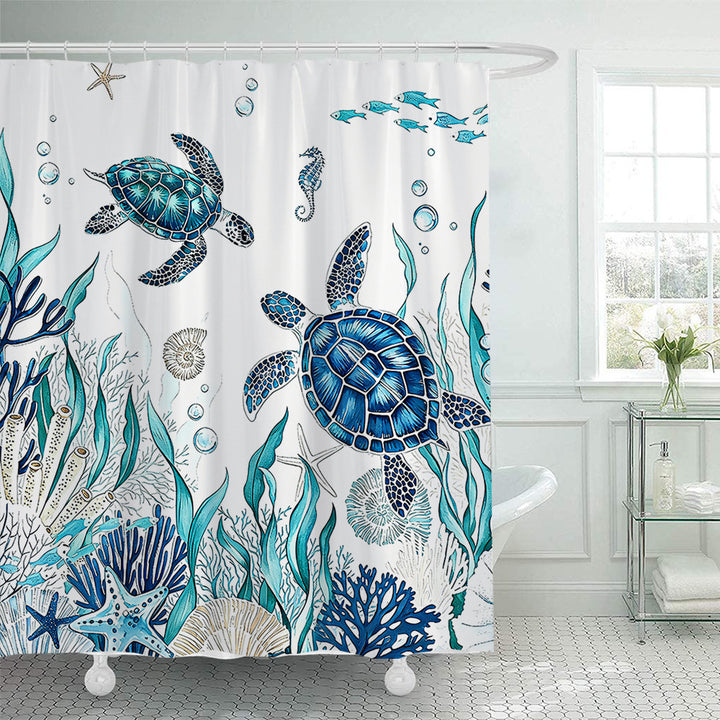 Ocean-Inspired Shower Curtain Bowlift