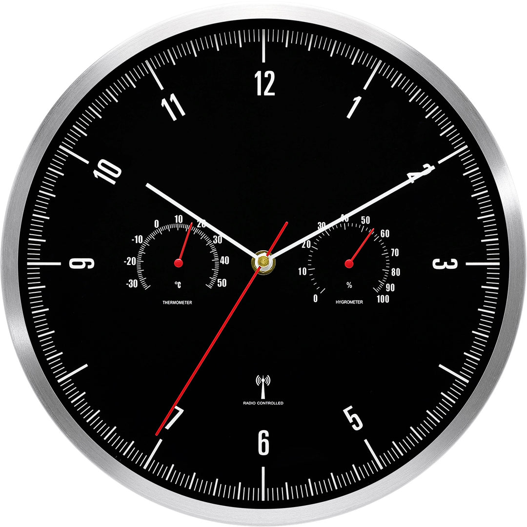 Funk Wall Clock with Thermometer and Hygrometer Bowlift