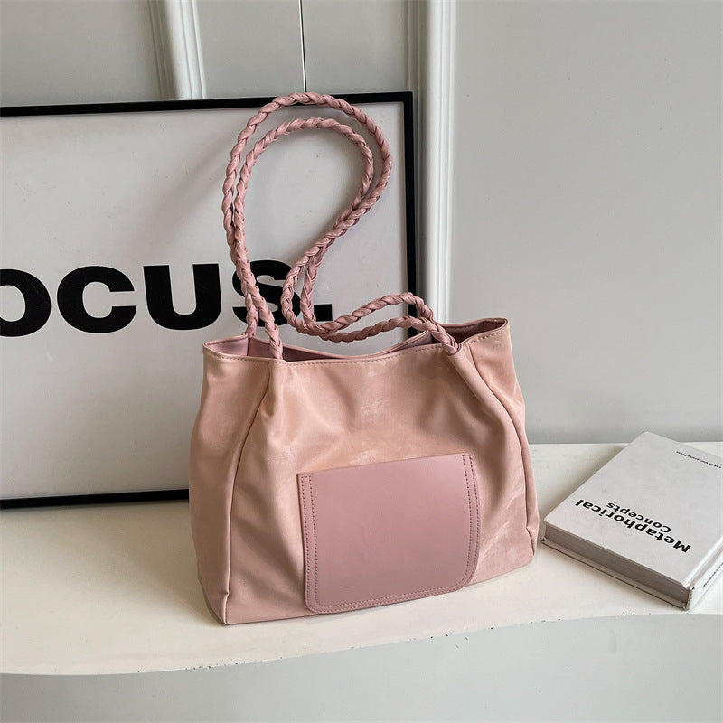 Fashionable Braided Handle Tote Bag Bowlift