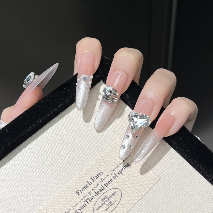 Luxury Crystal-Embellished Press-On Nail Set Bowlift