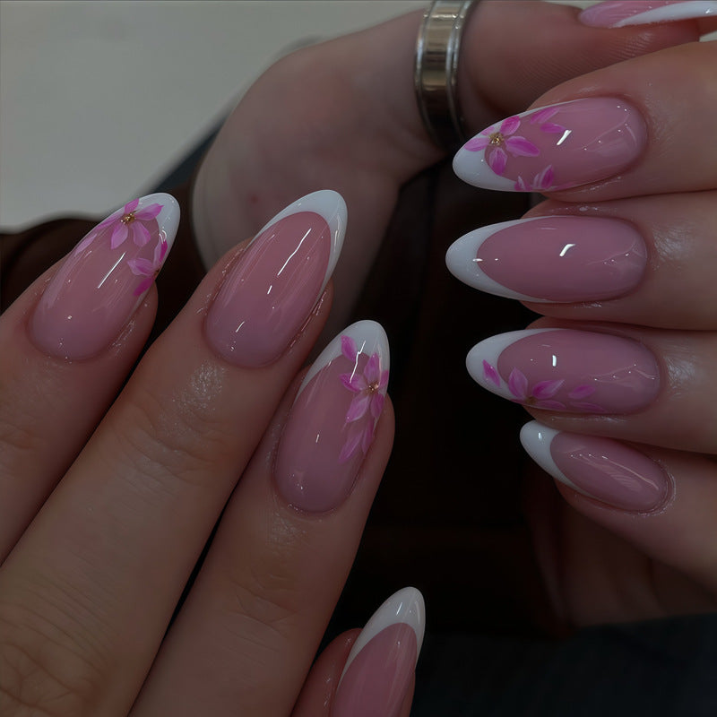 Elegant Floral Press-On Nails Bowlift