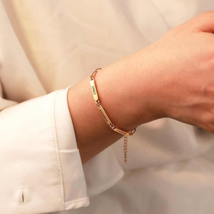 BowLift | Personalized Family Names Paperclip Bracelet